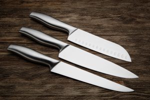 Set of kitchen knives