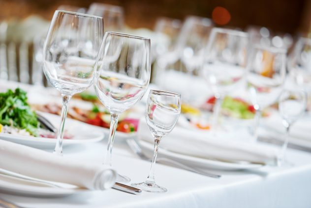 restaurant catering table with food