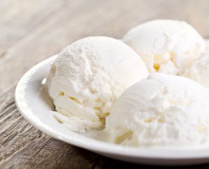 scoops of vanilla ice cream