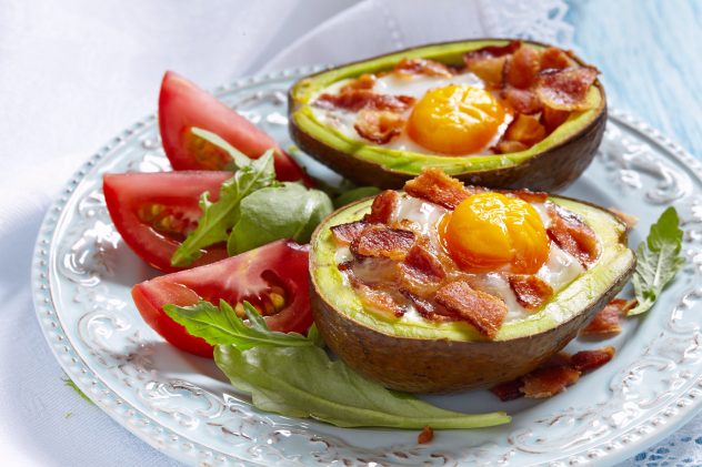 Avocado Egg Boats with bacon