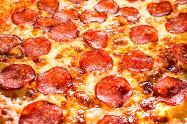 Pepperoni pizza closeup