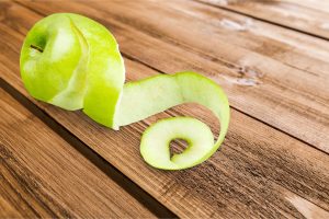 Apple green peeled peel