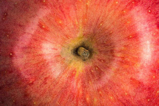 Apple, Apple close up, top view red