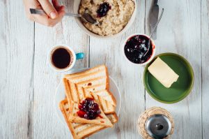 breakfast porridge toast jam cheese