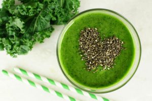 Green smoothie chia seeds kale
