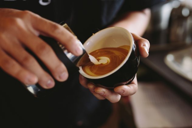 coffee make pour milk