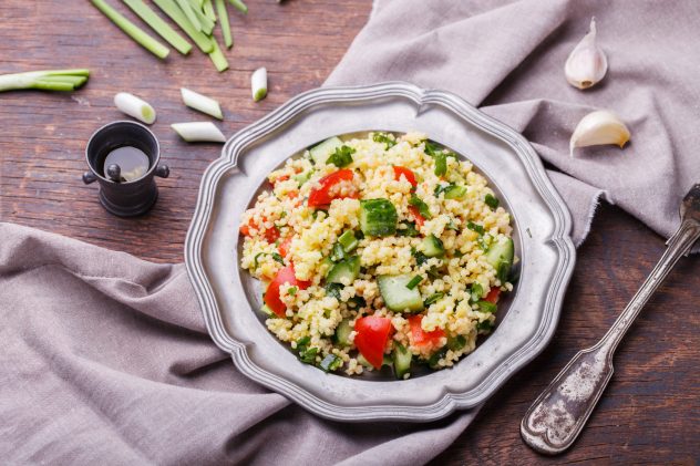 tabbouleh arabian dish meal couscous quinoa