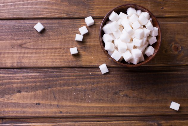 White sugar cubes