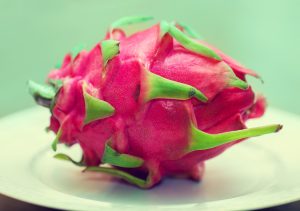 Dragon fruit on the plate pitahaya