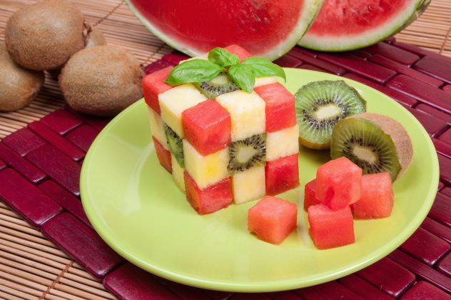 Fun food. Fruits cube