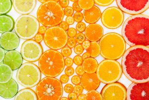 Fruit citrus background. Top view.