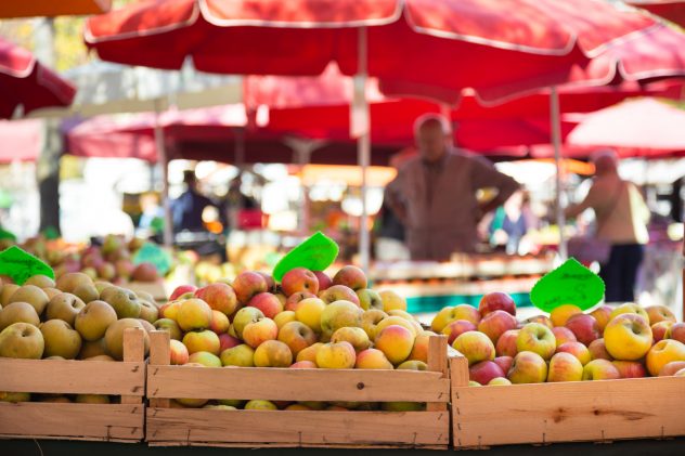 Fruit market stall.