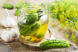 Canned cucumbers pickles dill