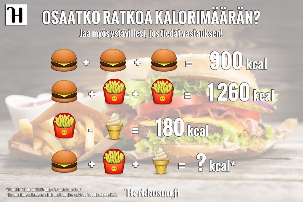 roskaruoka kalorit