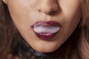 smoke lips woman