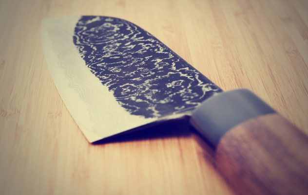 Japanese steel knife cooking