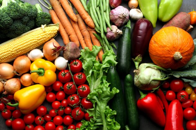 Fresh vegetables background – harvest concept