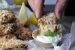 Teriyaki lohinugetit ja helppo kermaviilikastike Thumbnail for 118570