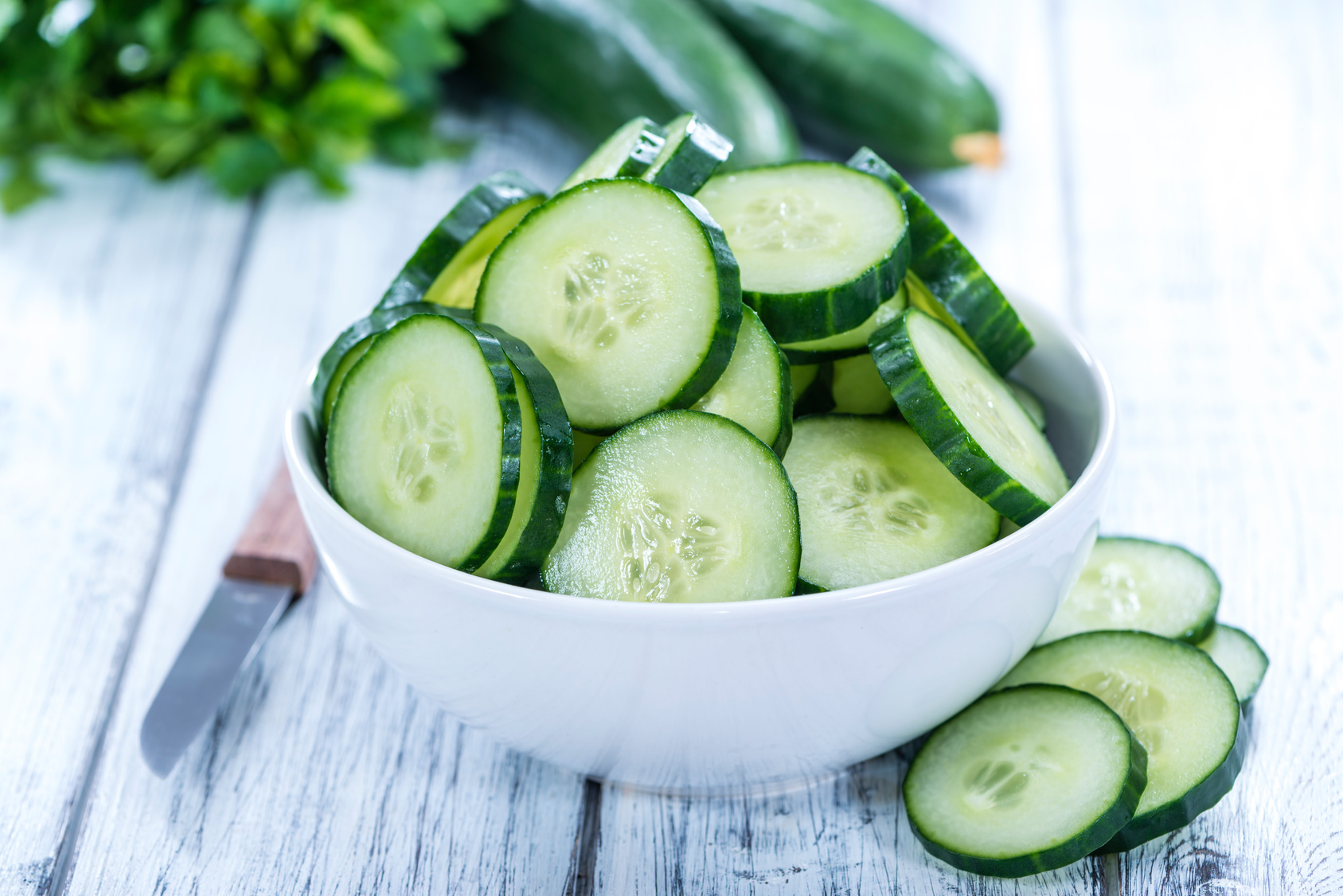 Portion of fresh Cucumbers