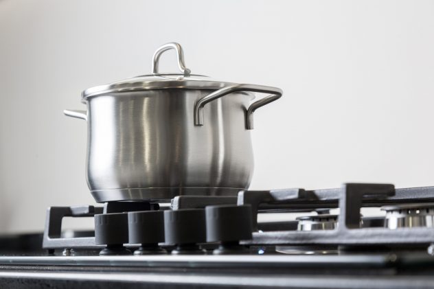 Pot on a gas stove