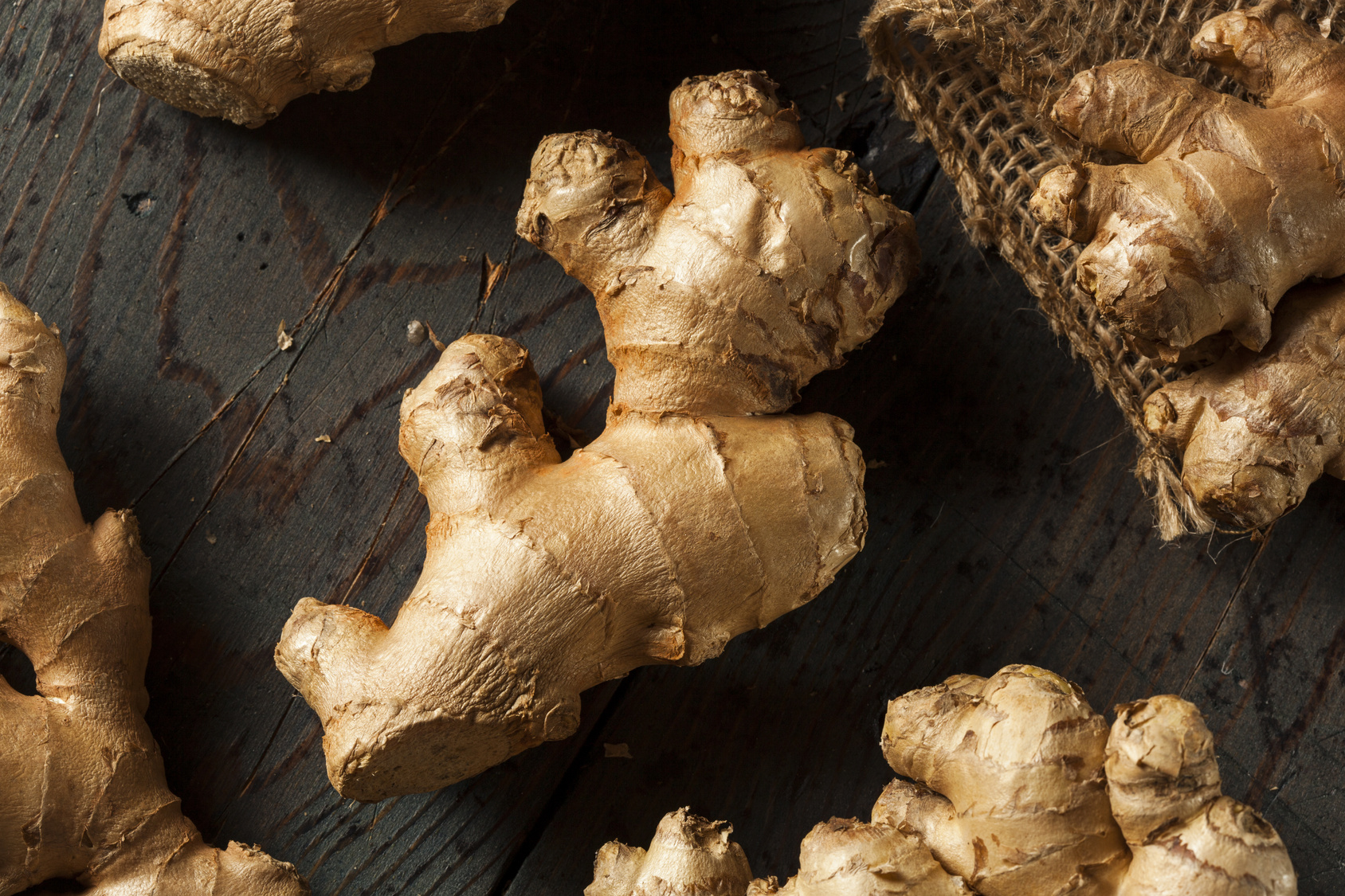 Raw Organic Ginger Root on a Background