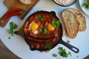 Pirullisen mausteinen chorizo-shakshuka Thumbnail for 124633
