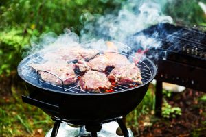 Meat cooked over charcoal