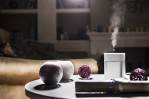 humidifier on the table, in home interior