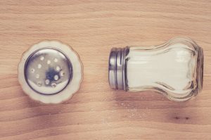 Salt cellars two pieces of glass with salt