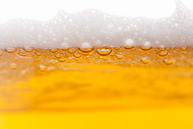 Beer bubbles in a mug