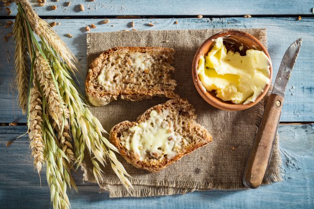 Delicious bread with several grains for breakfast