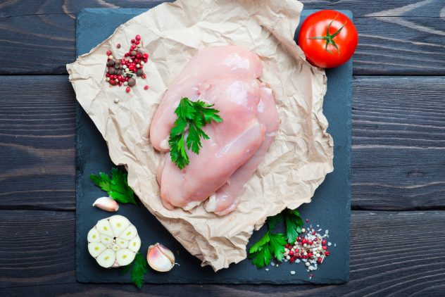 Raw chicken fillet