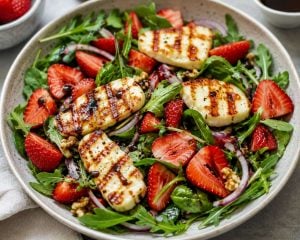 halloumi-mansikkasalaatti