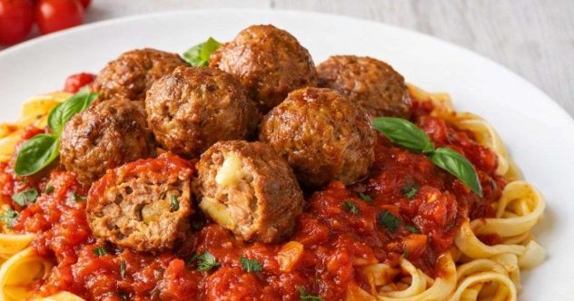 mozzarella-taytteiset-lihapullat