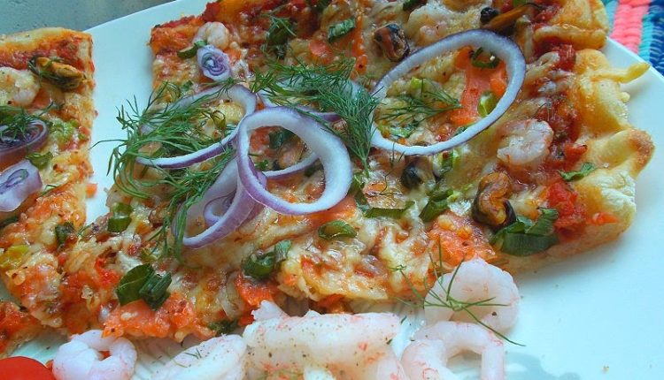 Pizzaa Kylmasavulohi Simpukka Katkarapu
