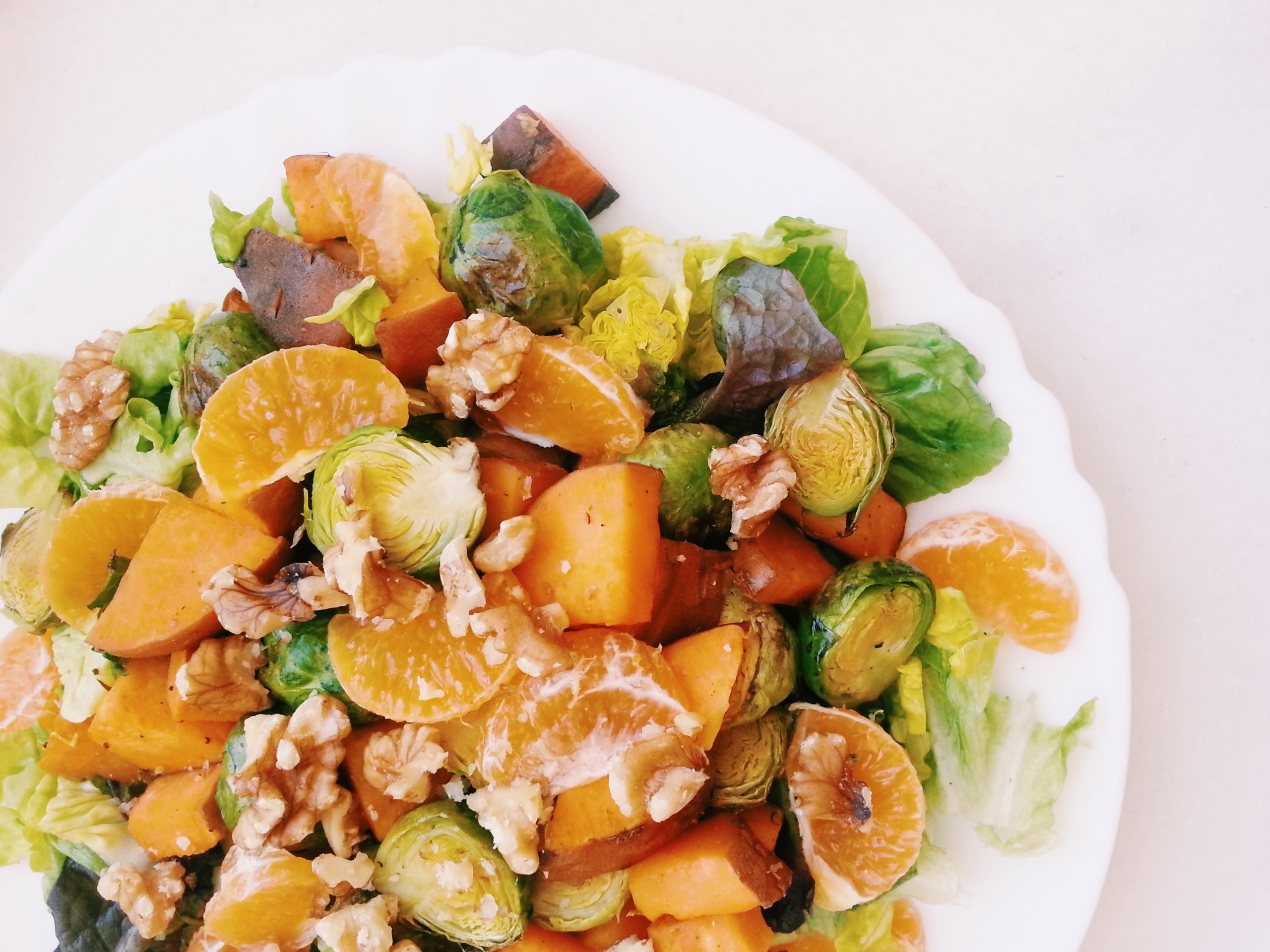 Roast Sweet Potato & Brussel Sprout Salad